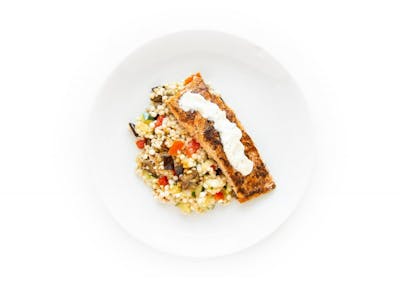 Zaatar Salmon with Pearl Couscous