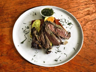 Grilled Hanger Steak with Roasted