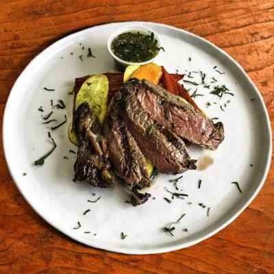 Grilled Hanger Steak with Roasted