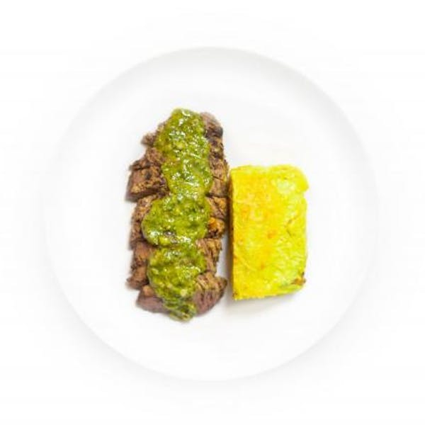 Blackened Hanger Steak Curry Gratin Potato